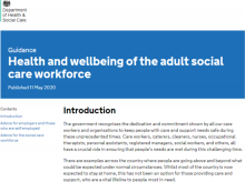 Health and wellbeing of the adult social care workforce